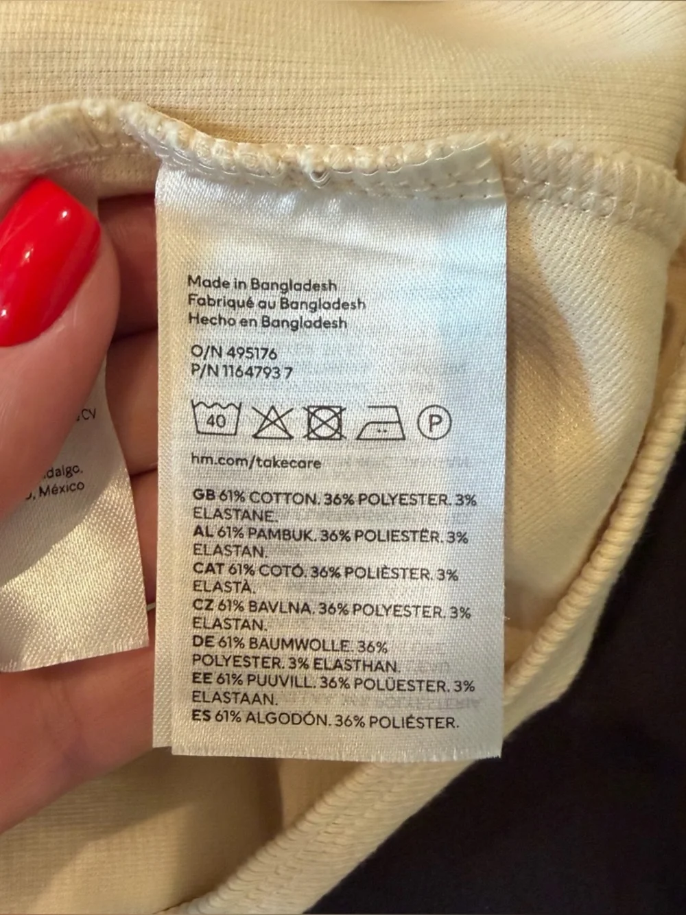 NWT H&M Ribbed Racerback Bodysuit - Beige/Cream - Picture 6 of 6